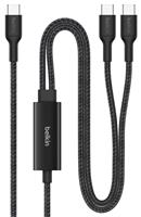 Belkin BoostCharge Pro 1.5m 140W 2-In-1 USB-C Cable - Black