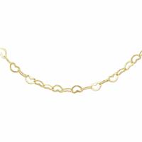 Revere 9ct Yellow Gold Mini Open Heart 18 Inch Chain
