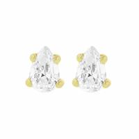 Reverse 9ct Yellow Gold Pear Shape Stud Earrings