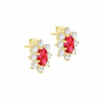 Revere 9ct Yellow Gold Flower Cluster Stud Earrings