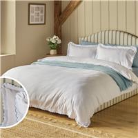 Argos Home Embroidered Scallop Edge White Bedding Set - King size