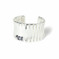 Freedom Silver-tone Textured Chunky Bracelet
