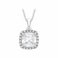 Revere 9ct White Gold Cubic Zirconia Necklace Chain