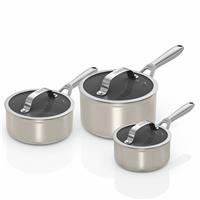 Ninja Ceramic Pro 3 Piece Non Stick Aluminium Saucepan Set
