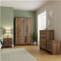 GFW Boston 4 Piece 3 Door Wardrobe Set - Dark Oak