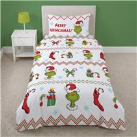 The Grinch Christmas Jumper Kids White & Red Bedding Set - Single