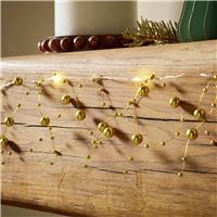 Argos Home Golden Bead Christmas Light Garland