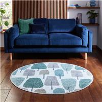 Scion Cedar Juniper Round Green Flatweave Rug - 152cm