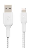 Belkin Braided USB-A to Lightning 6 Inch Cable - White