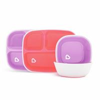 Munchkin Toddler Plate & Bowl Baby Feeding Set Pink & Purple