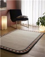 Origin Borderline White Wool Short Pile Rug - 160x230cm