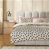 Argos Home Fleece Spot White Bedding Set - King size