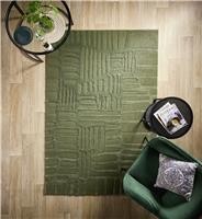 Origin Pathway Green Short Pile Rug - 160x230cm