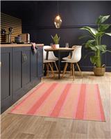 Origin Washable Stripe Pink Short Pile Rug - 80x150cm