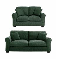 Argos Home Lisbon Fabric 2 Seater & 3 Seater Sofa - Green