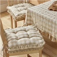 Argos Home Gingham Beige Seat Cushions 2 Pack - 40x40cm