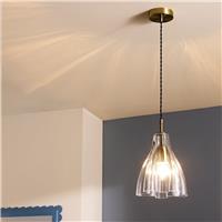 Habitat Glass Handkerchief Pendant Light - Brass