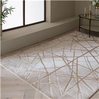 Asiatic Aurora Mica Metallic Gold Short Pile Rug - 120x170cm