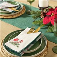 Argos Home Robin Set of 4 Embroidered Napkins - White