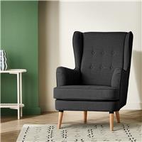 Habitat Callie Fabric Wingback Chair - Charcoal