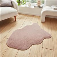 Think Rugs Supersoft Faux Fur Rose Single Pelt Rug - 58x90cm