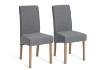 Argos Home Pair of Tweed Skirted Dining Chairs - Grey