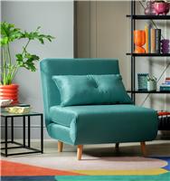 Habitat Roma Single Velvet Chairbed - Teal