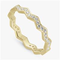 Revere Gold Plated Sterling Silver Zig Zag Ring - Large