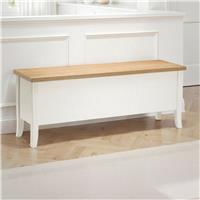 Julian Bowen Davenport Shoe Storage Bench - White & Oak