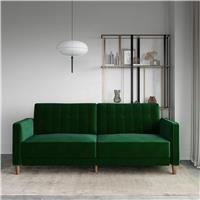 Dorel Pin Velvet Sofa Bed - Green
