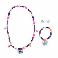 Disney Stitch Inspired Necklace, Bracelet, and Stud Earrings Jewellery Set