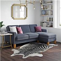 Novogratz Bowen Fabric Right Hand Corner Chaise Sofa - Blue