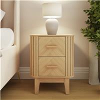 GFW Axel 2 Drawer Bedside Table - Natural