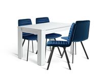 Argos Home Miami Extending Table & 4 Blue Chairs