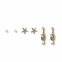 Freedom Starfish, Crystal and Seahore Stud and Drop Earrings