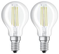 Osram 4W Filament LED Glass Globe SES Bulb - Twin Pack