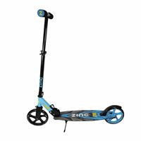 Zinc Champ Xtra Wide Deck Big Wheel Folding Scooter - Black & Blue