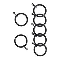 Argos Home Pack of 20 Metal Curtain Rings - Matte Black