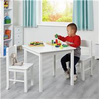 Liberty House Toys Kids Wooden Table & 2 Chairs Set - White