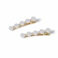 Freedom Pearl and Crystal Hair Slides - Pack of 2