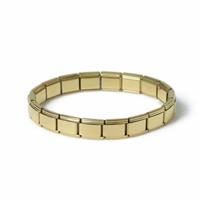 Freedom Gold-tone Stainless Steel Square Link Bracelet