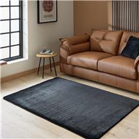 Argos Home Microplush Black Rug - 120x170cm