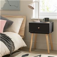 Habitat Otto 1 Drawer Bedside Table - Black