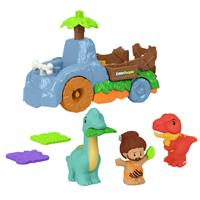 Fisher Price Little People Dino Wobble Truck, 6-Piece Dinosaur Toy Set