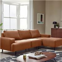 Habitat Julien Faux Leather Right Hand Corner Chaise Sofa - Tan
