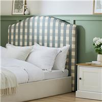 Argos Home Sutton Gingham Kingsize Headboard - Blue & White