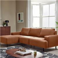 Habitat Julien Faux Leather Left Hand Corner Chaise Sofa - Tan
