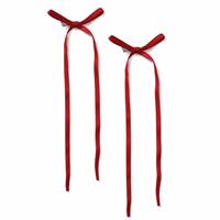 Flitzy Red Long Ribbon Hairclips - Pack of 2