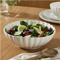 Argos Home Scalloped Edge Stoneware Serving Bowl - Cream