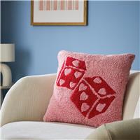 Argos Home Dice Tufted Cushion Pink - 43x43cm